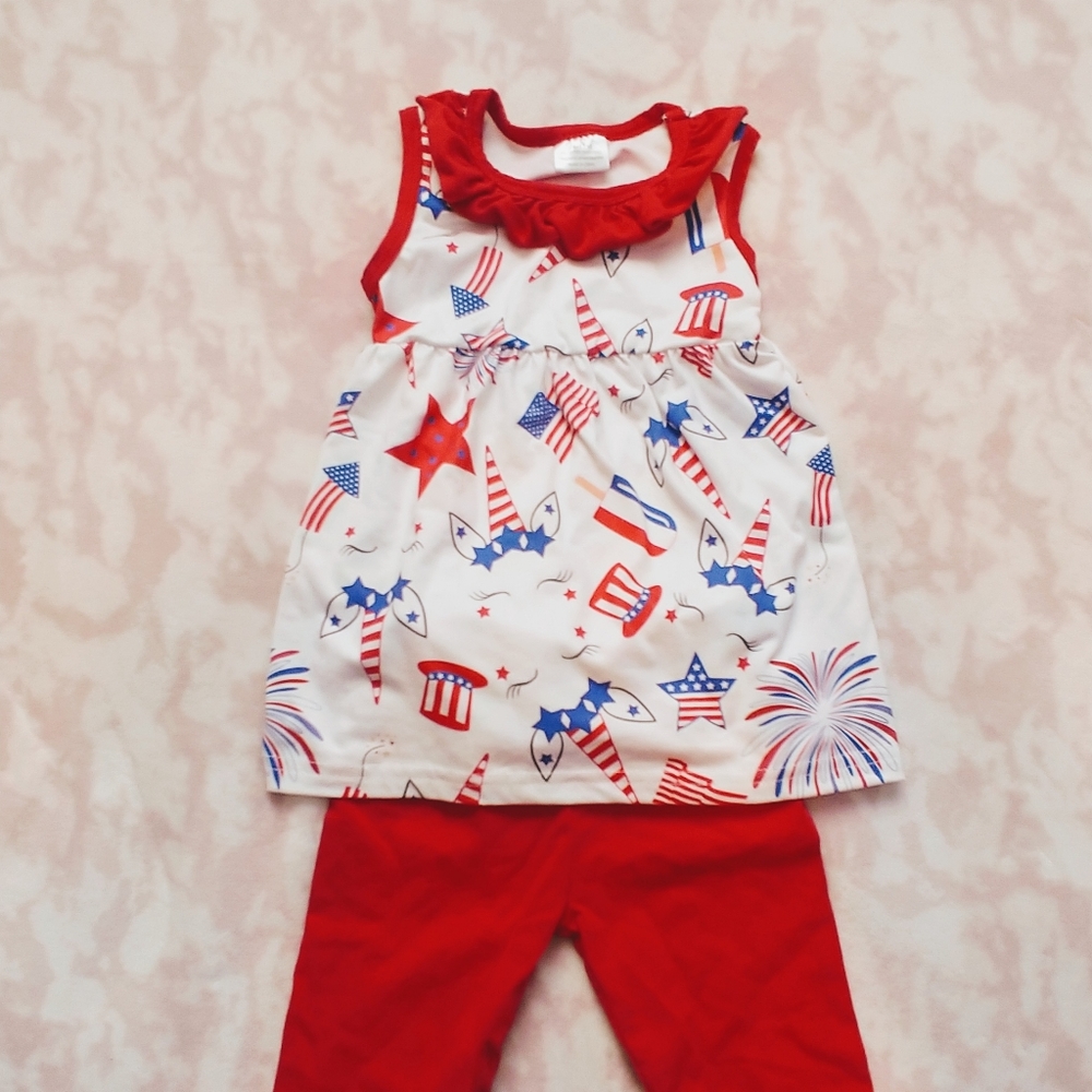 4th of July Unicorn Outfit Size 6-12 months